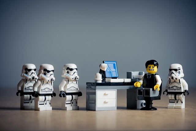 Group of Lego figures representing staff